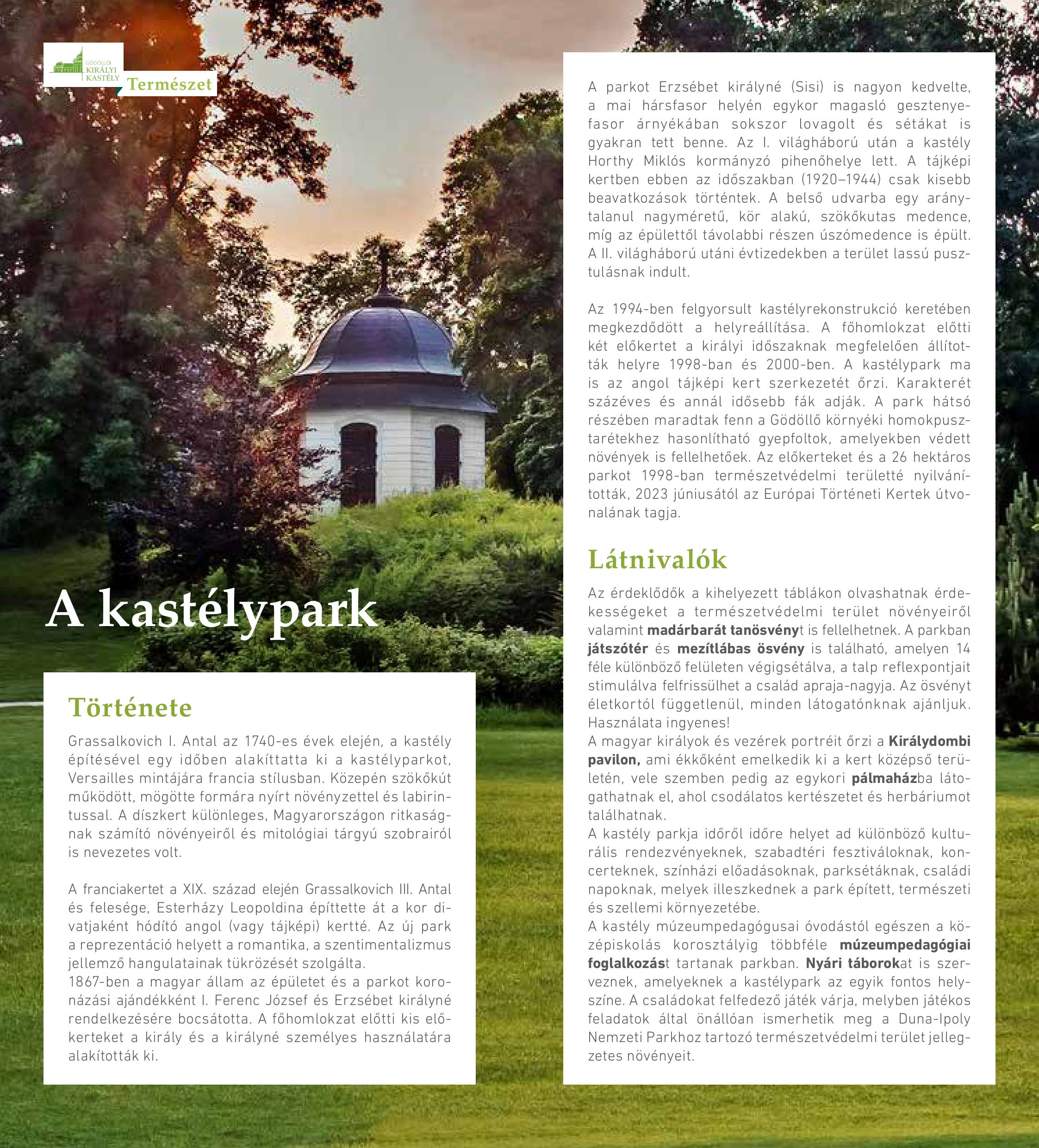 Kastélypark szórólapunk
