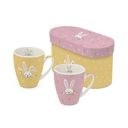 Porcelánbögre 0,35l dobozban,2db-os, Hello & Easter
